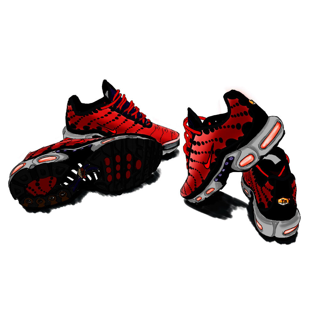 Vues 3/4 de la paire Nike
