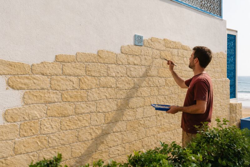 Fresque fausse pierre